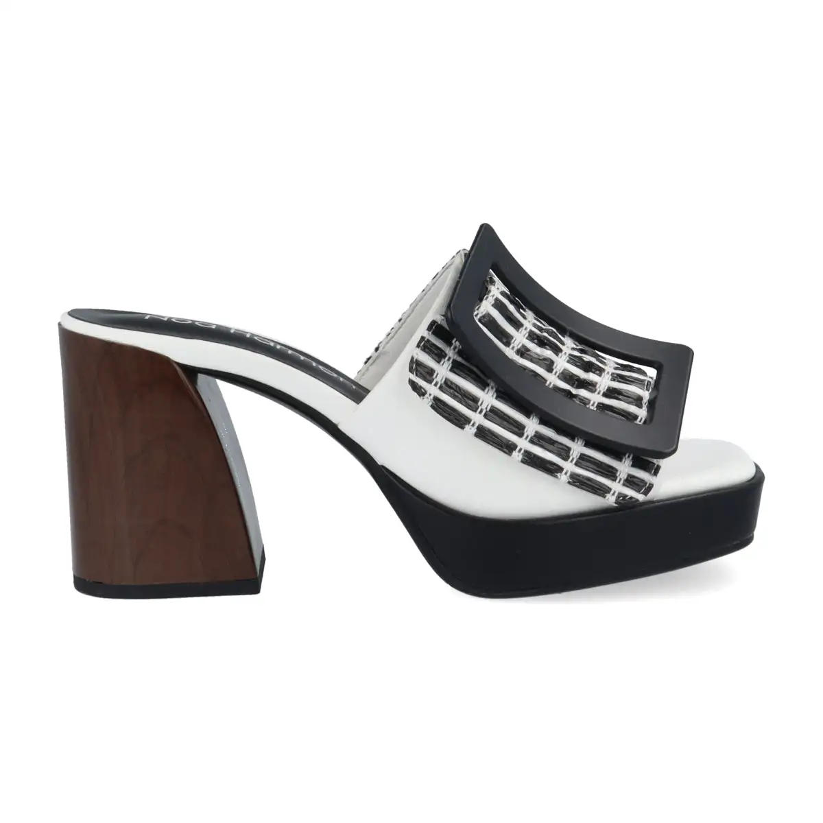 NOA HARMON EDEN Zueco Negro blanco - Imagen 3