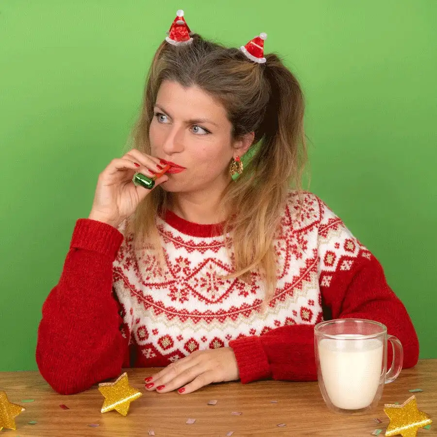 SOMBRERO DE NAVIDAD CON GARRA DE PELO - Imagen 2