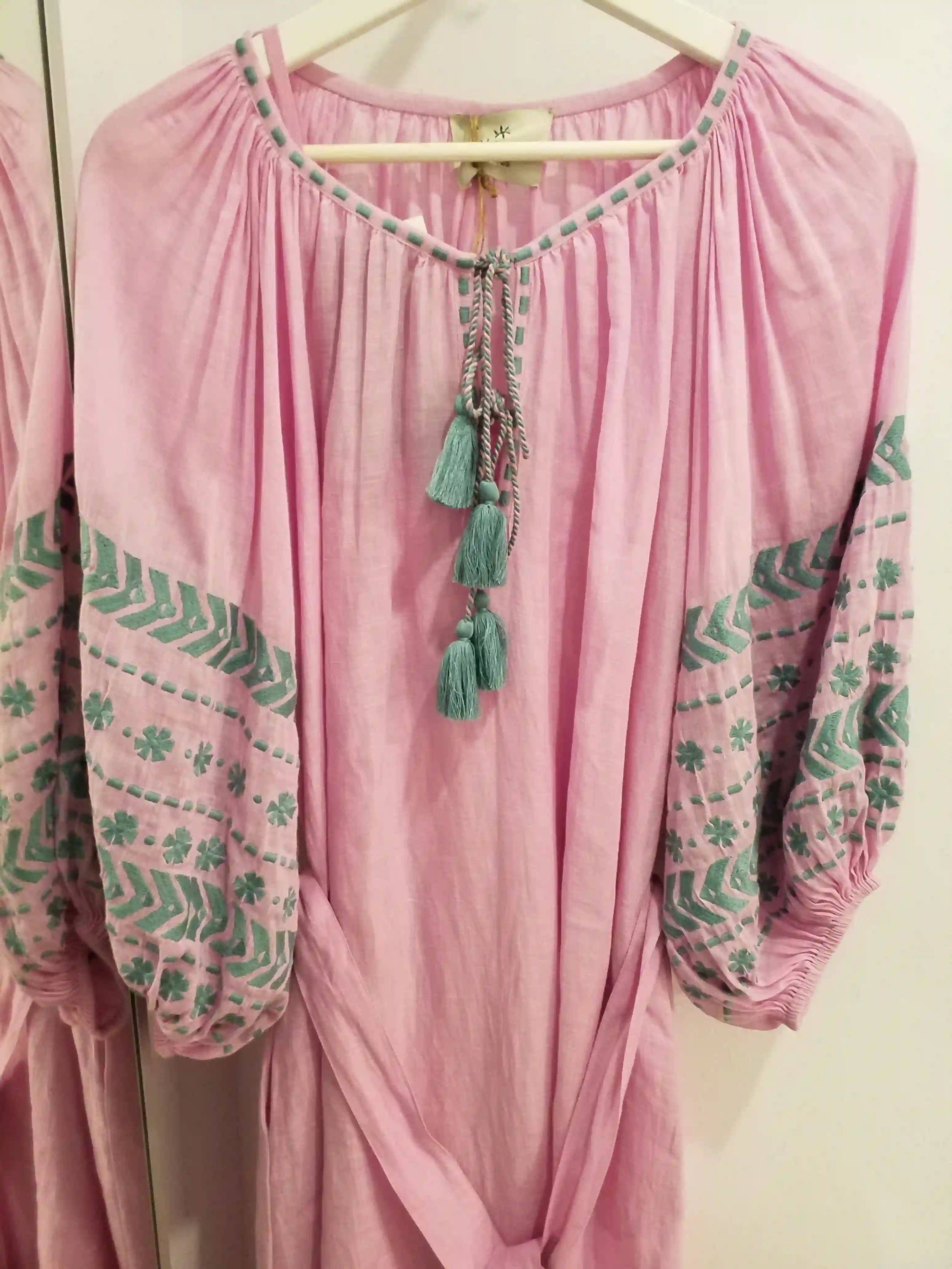 Vestido Benaras Verde Lavanda