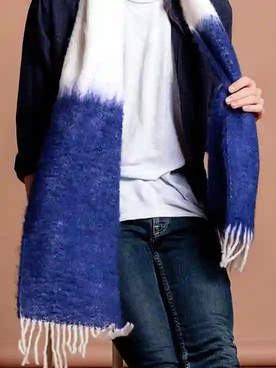 Bufanda de mohair bicolor