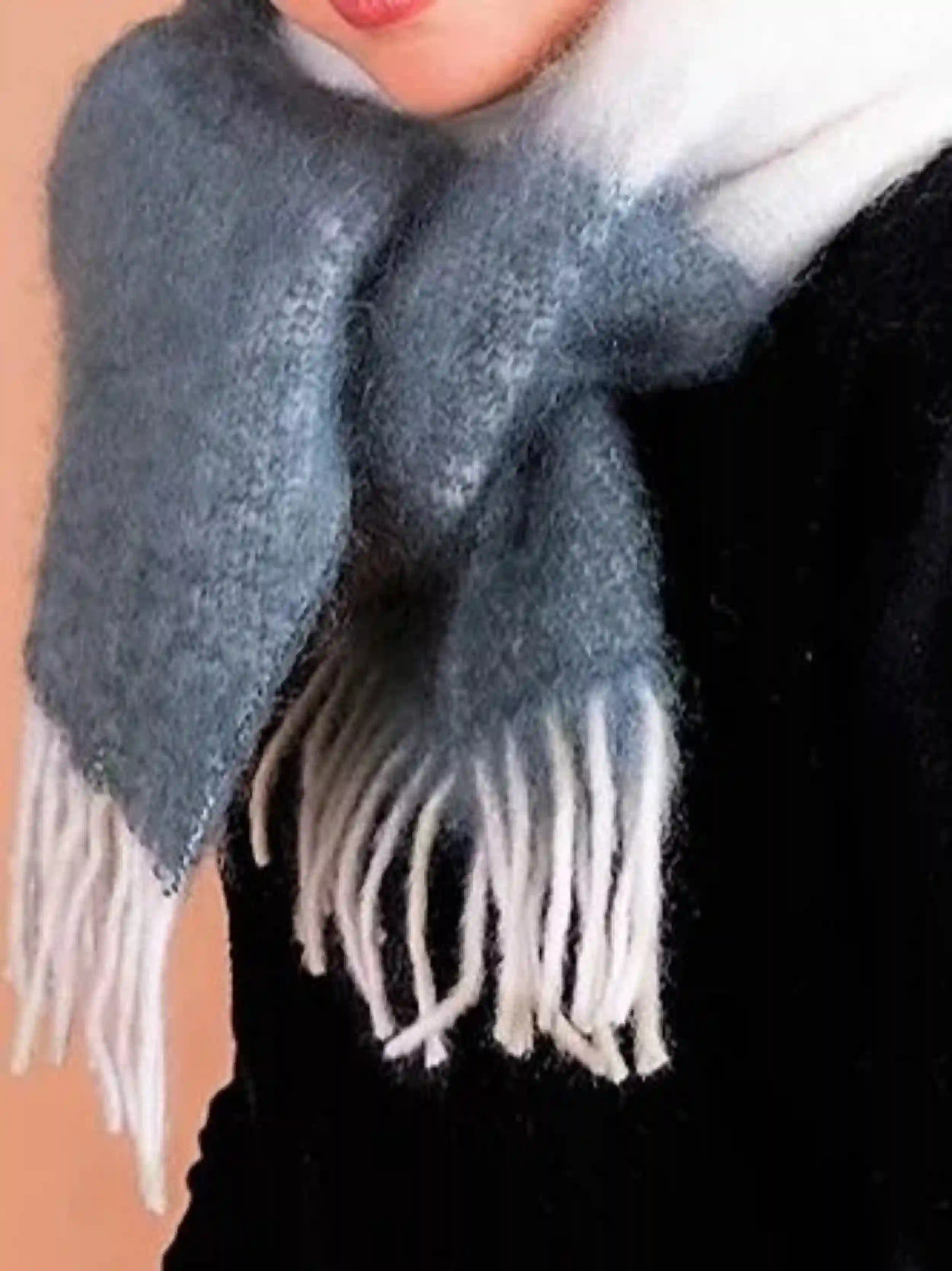 Bufanda de mohair bicolor