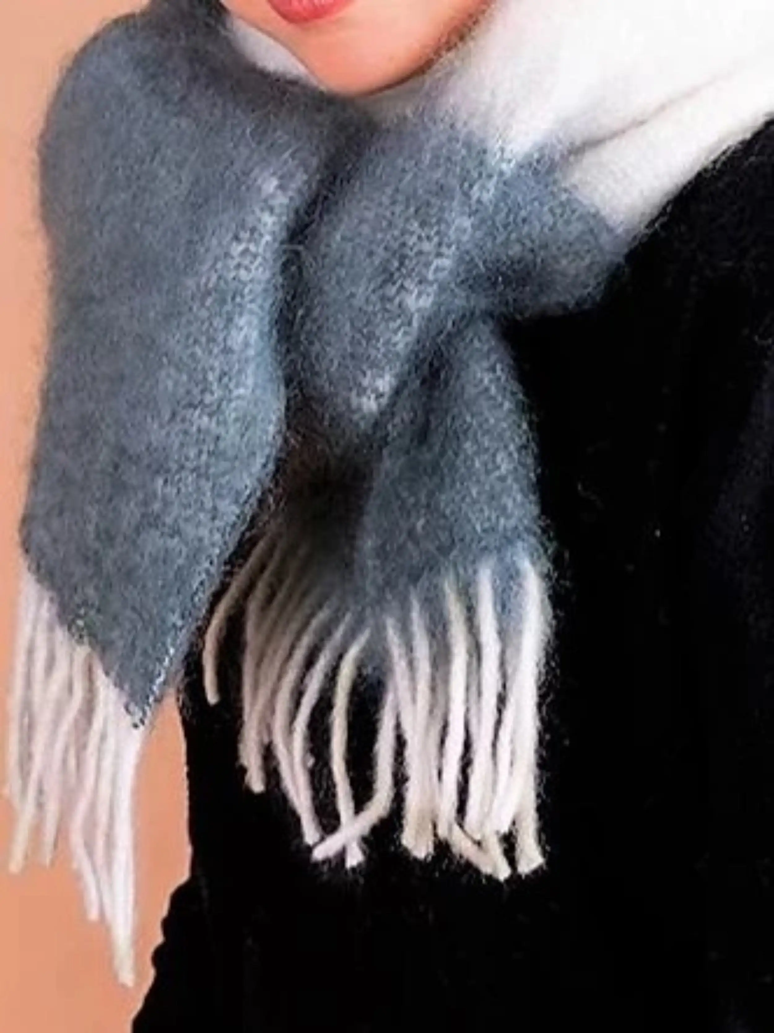 Bufanda de mohair bicolor - Imagen 2