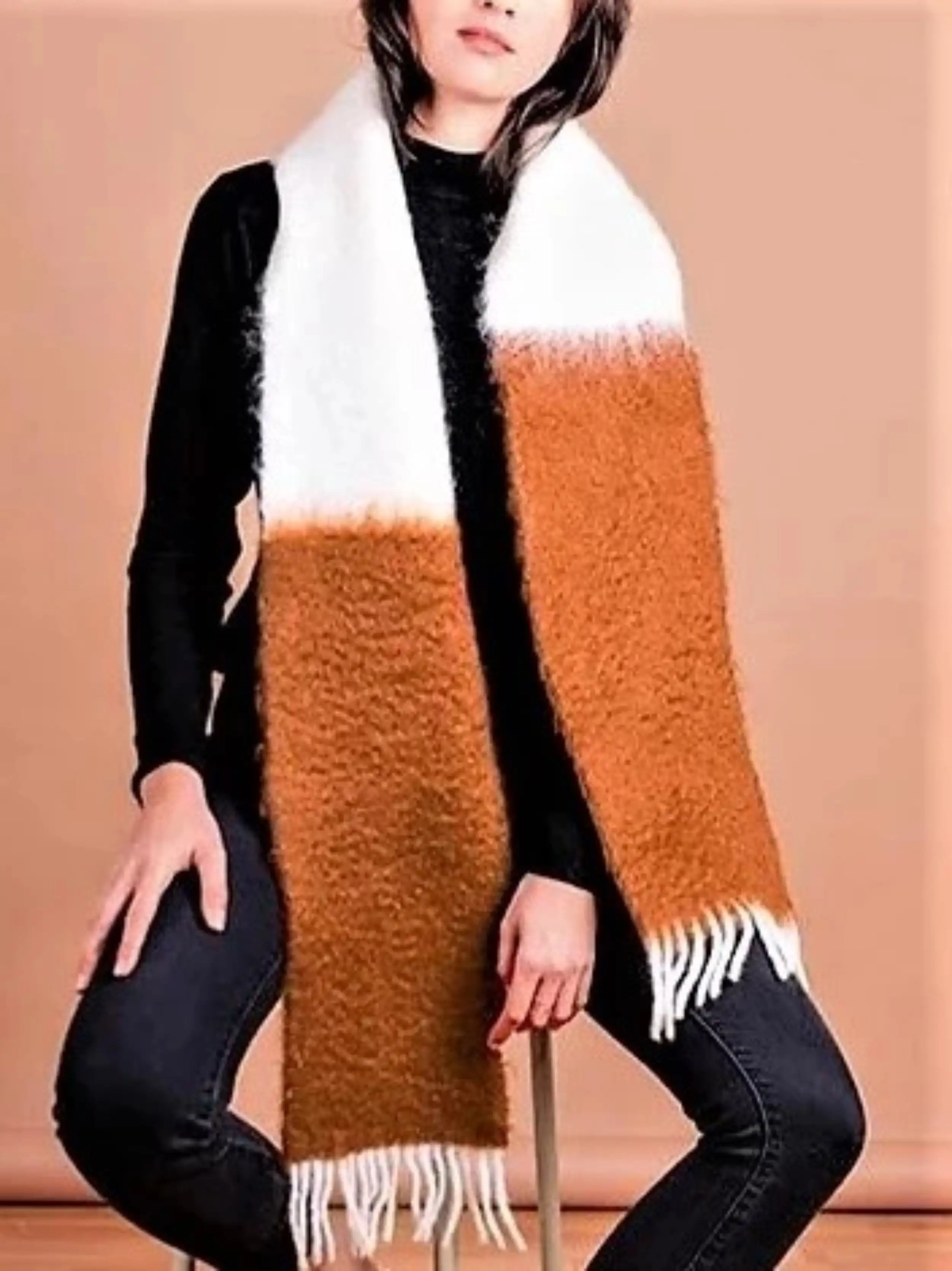 Bufanda de mohair bicolor - Imagen 4