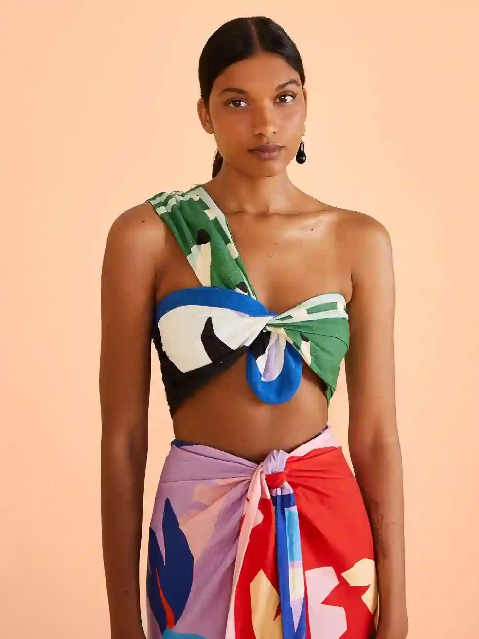 Top corto con bufandas Brasil Bahia