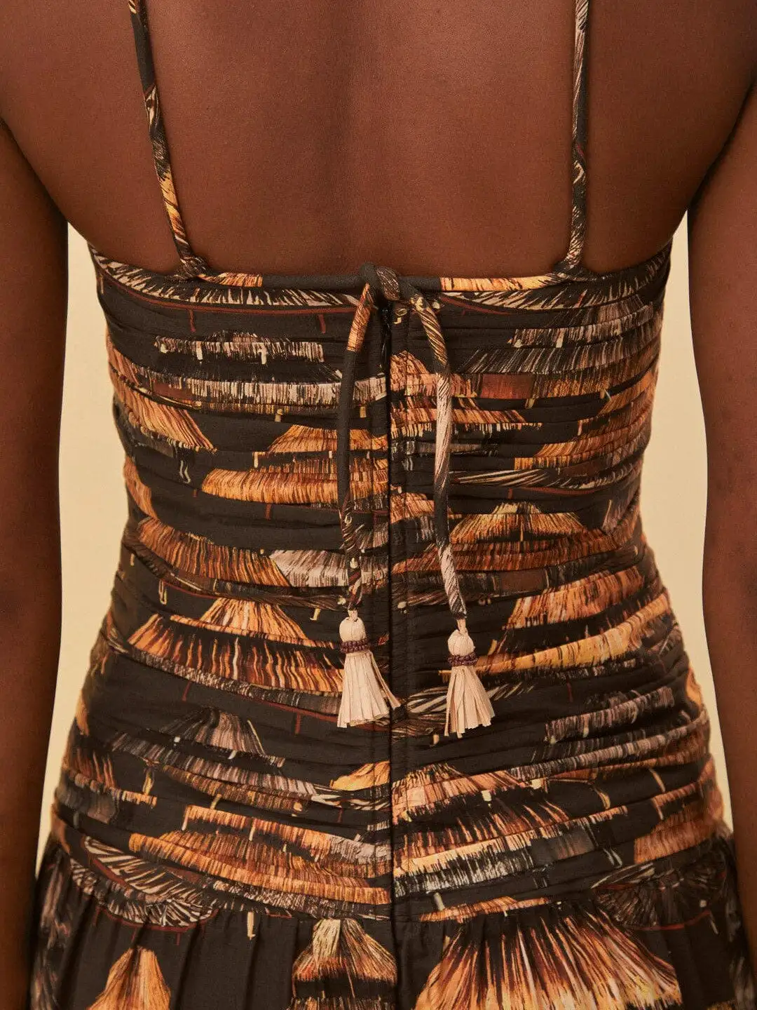 Vestido largo marrón Shuhu sin mangas - Imagen 3