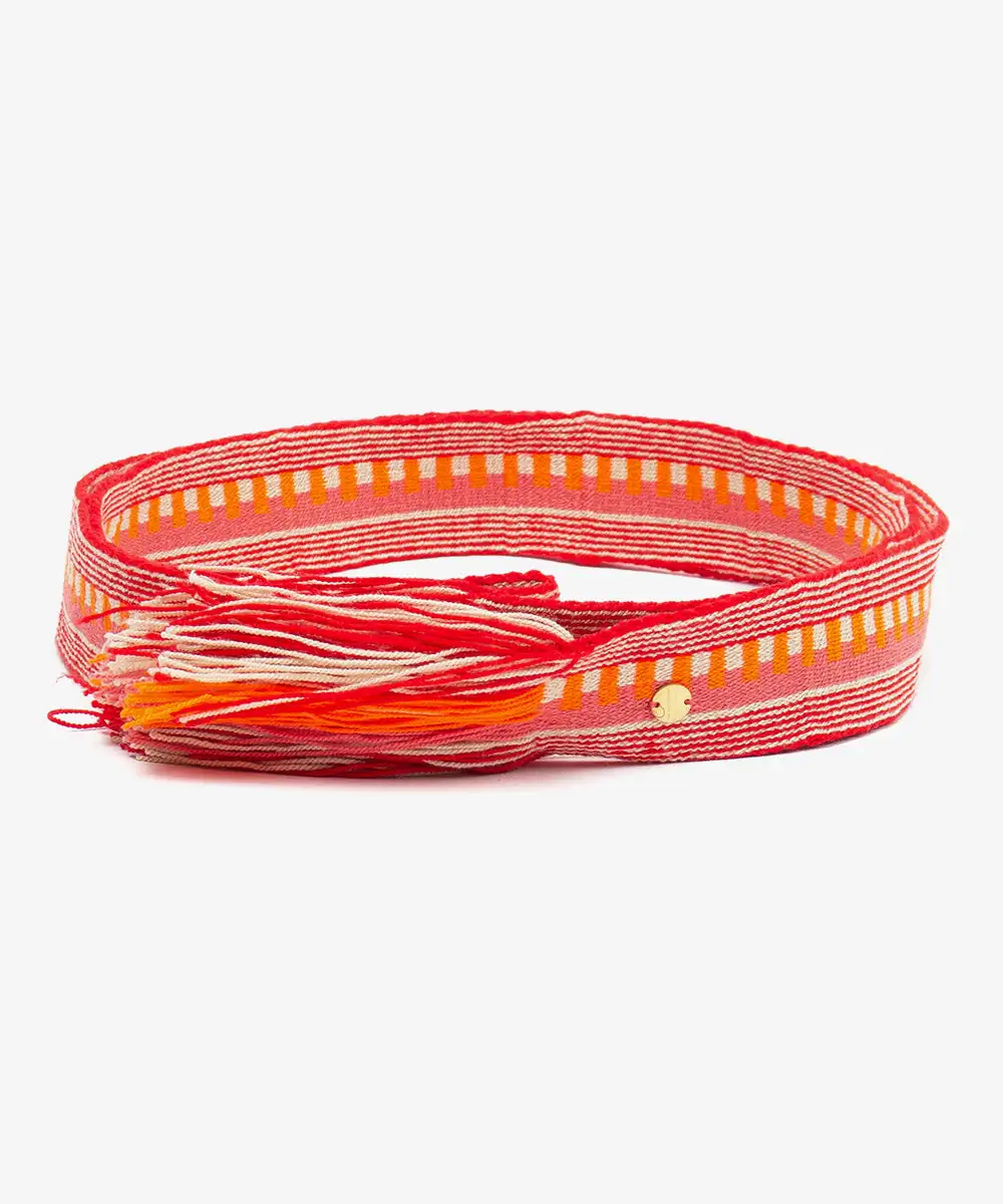 Cinturón Wayuu con flecos - Imagen 2