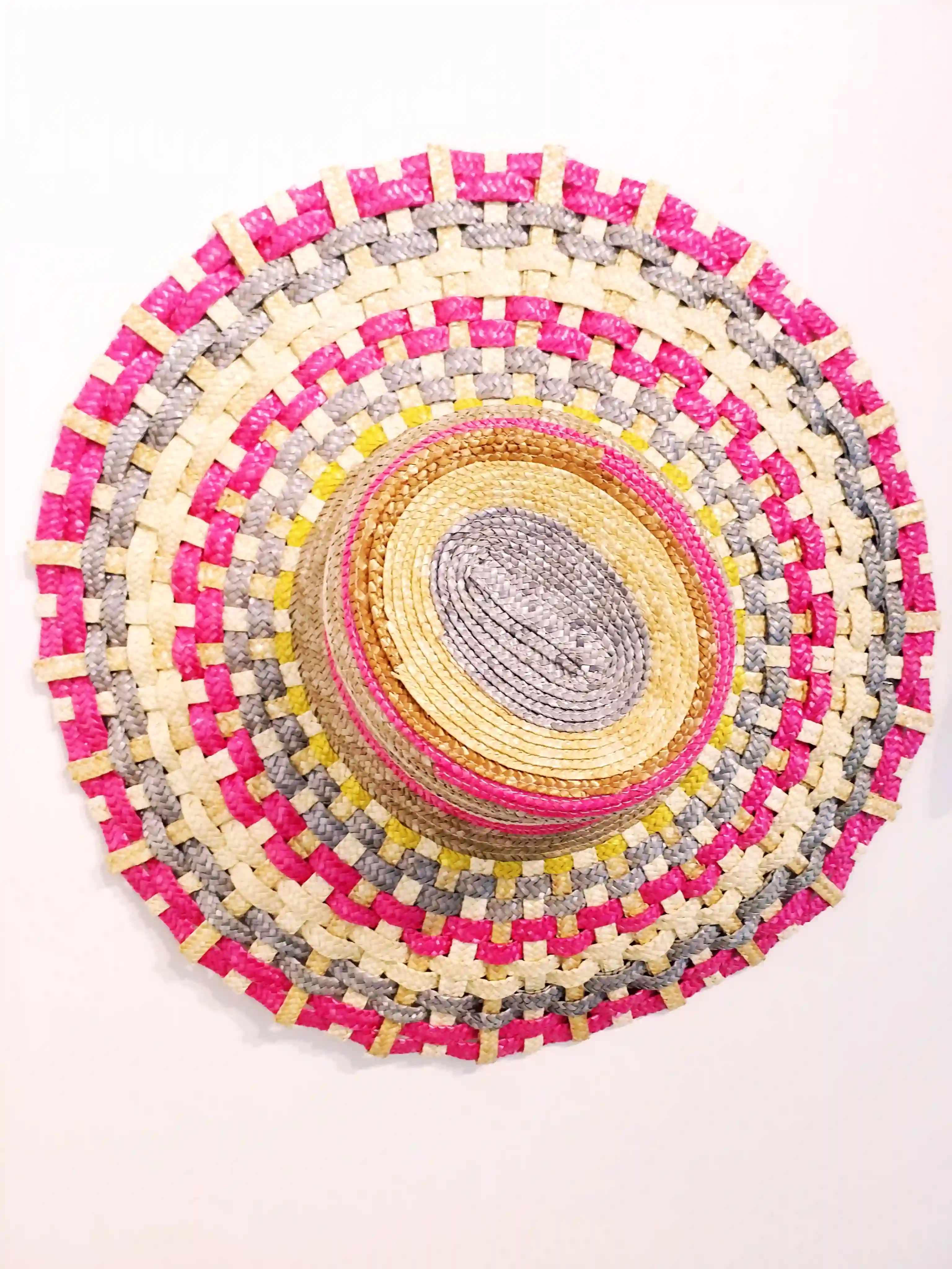 Sombrero de Paja Natural Fucsia