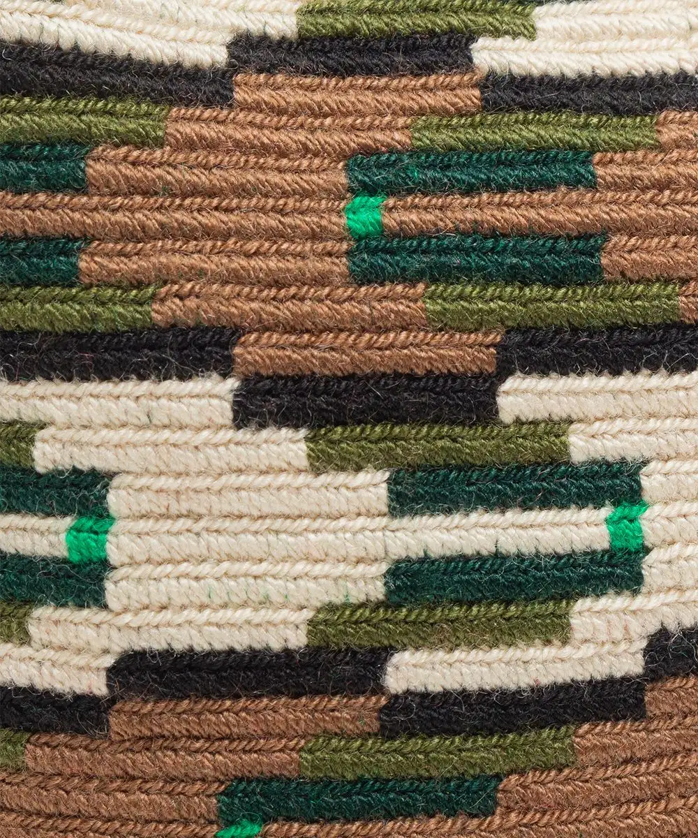 Bandolera Pequeña Wayuu Hecha a Mano Beige & Verde & Marrón - Imagen 2