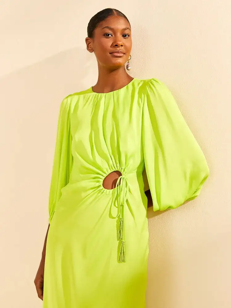 Vestido midi con ribetes de lima - Imagen 3