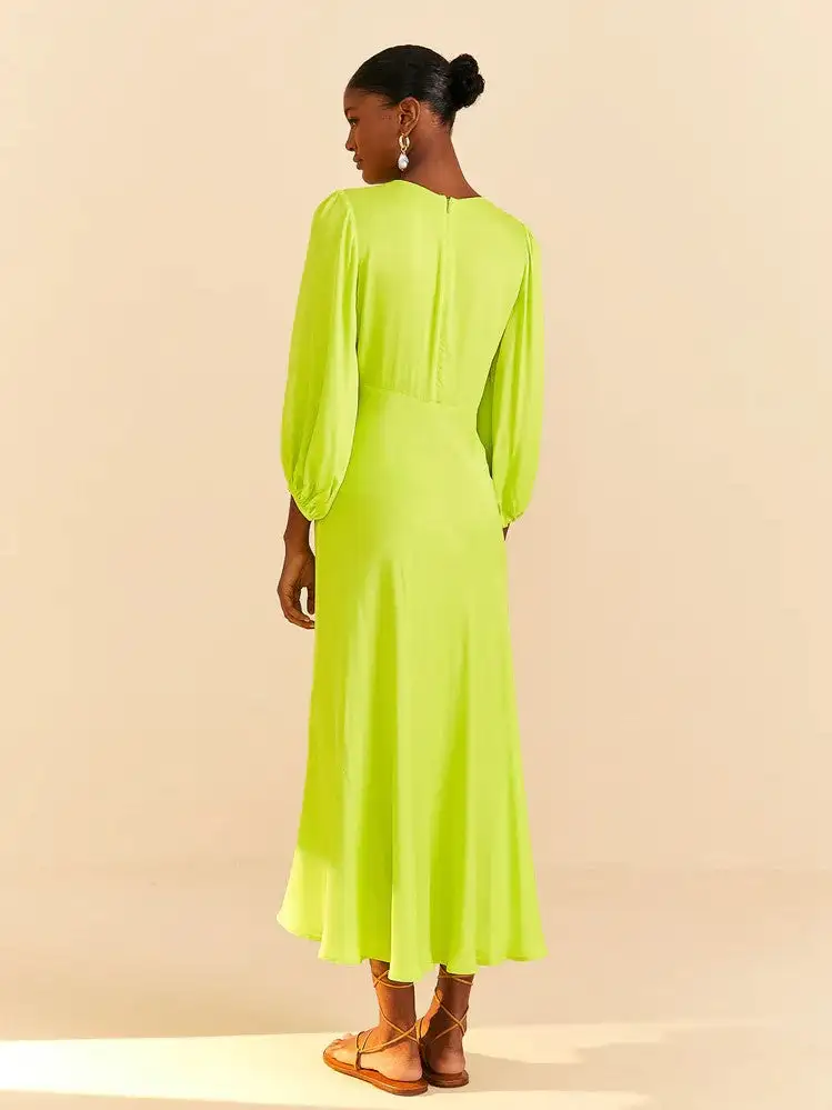 Vestido midi con ribetes de lima - Imagen 4