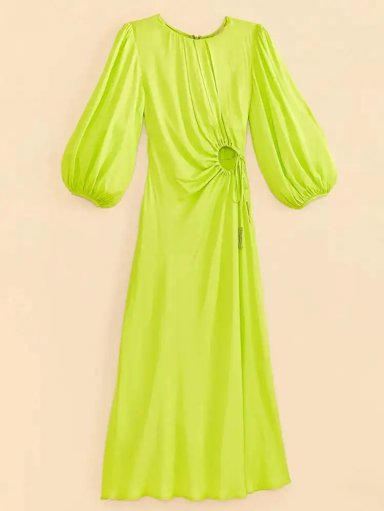 Vestido midi con ribetes de lima - Imagen 6