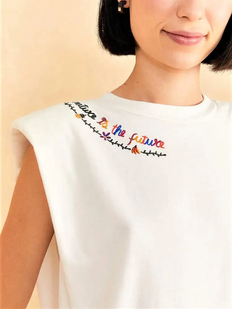 La naturaleza es el futuro camiseta bordada - Imagen 2