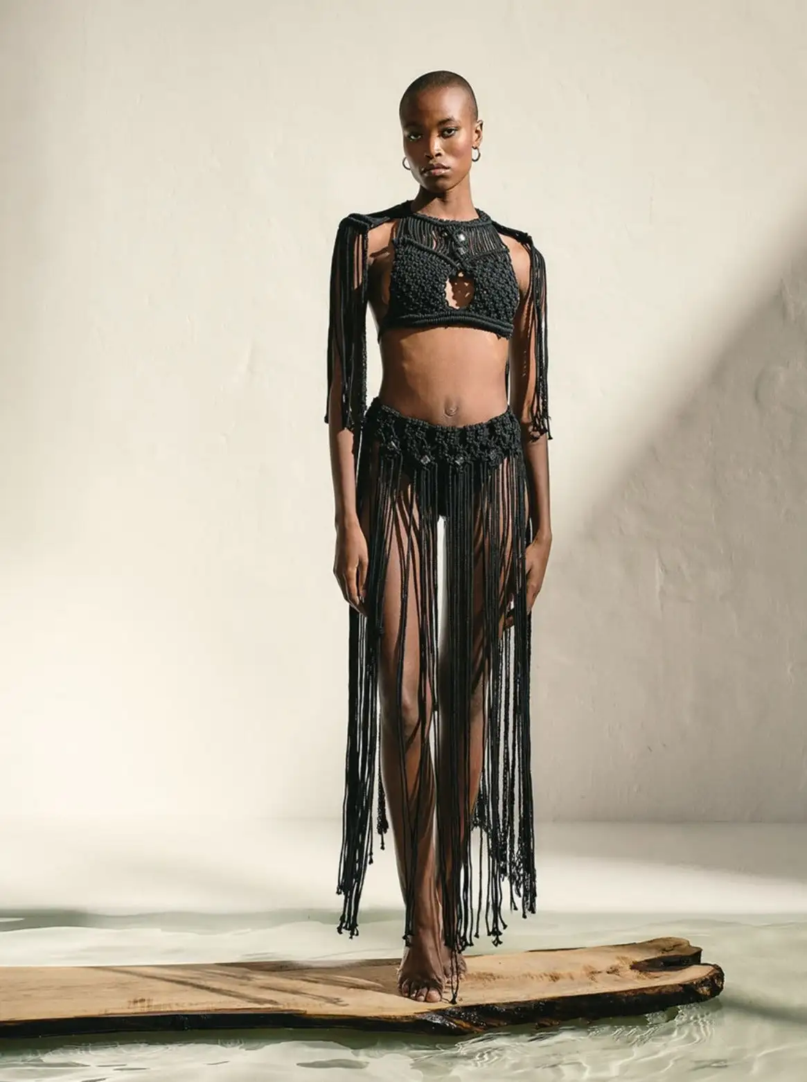 Falda Oriental De Macramé Negra - Imagen 2