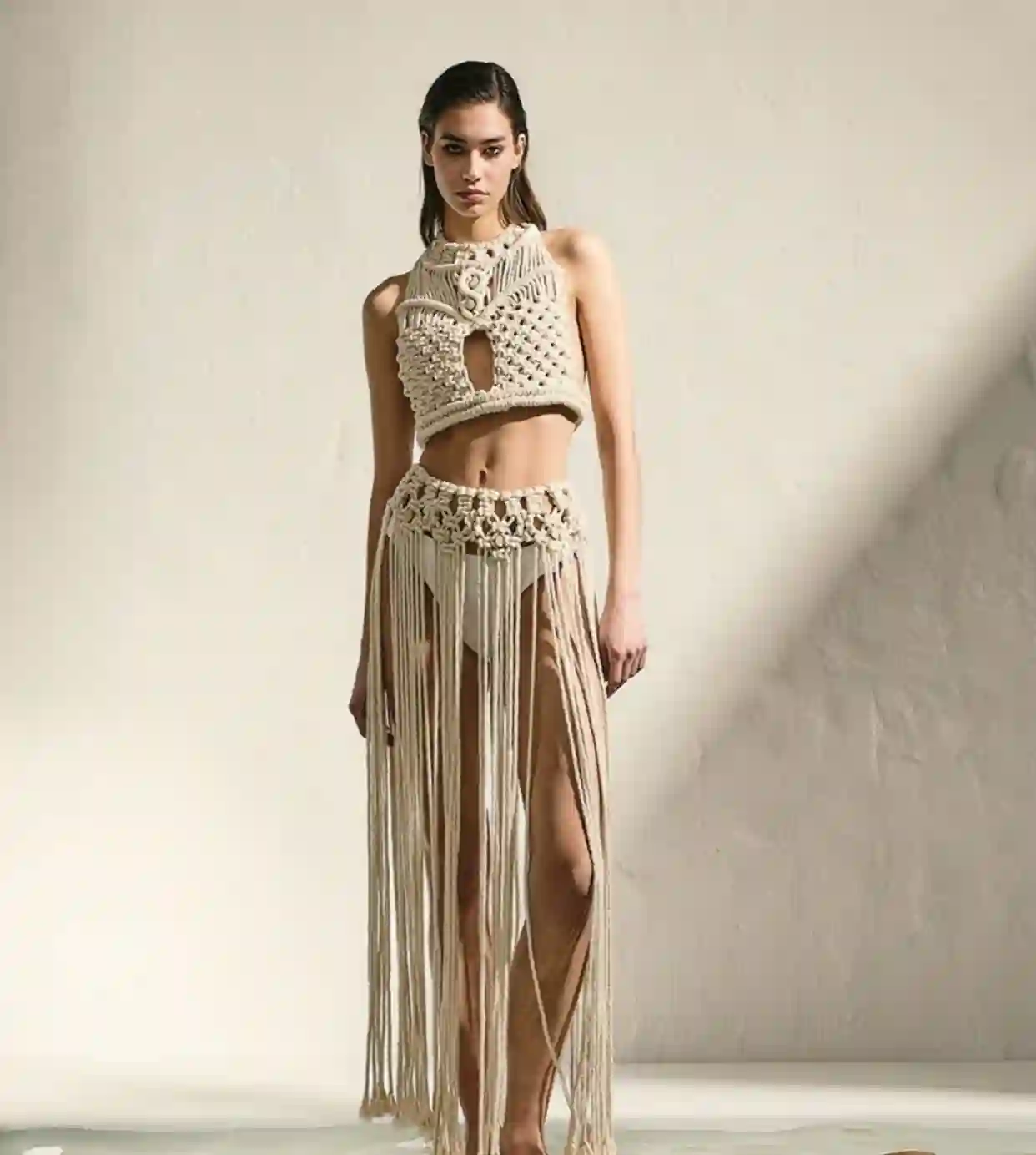 Falda Oriental Macramé Natural