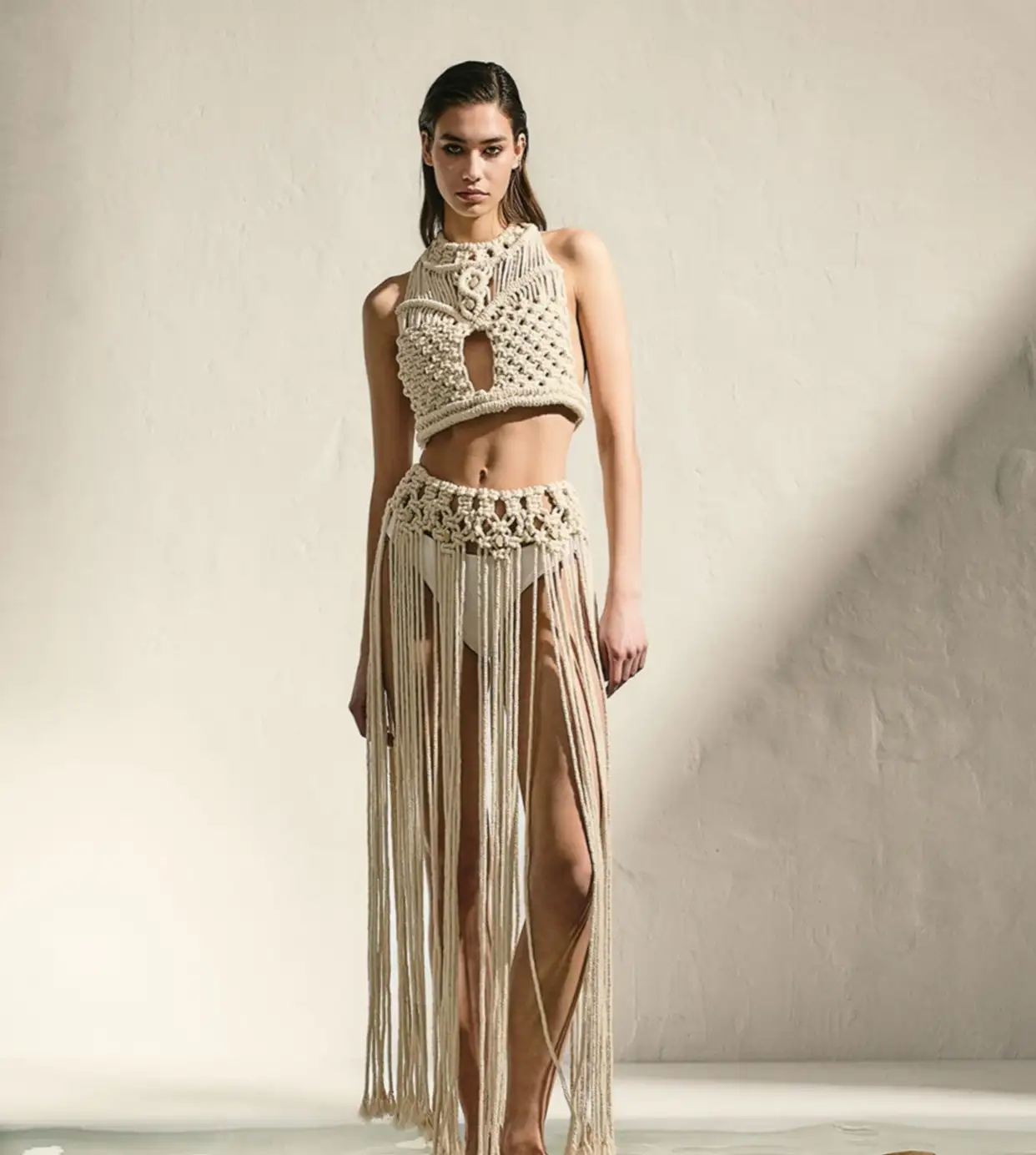 Falda Oriental Macramé Natural