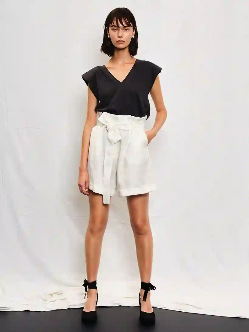 Pantalones cortos de bolsa de papel