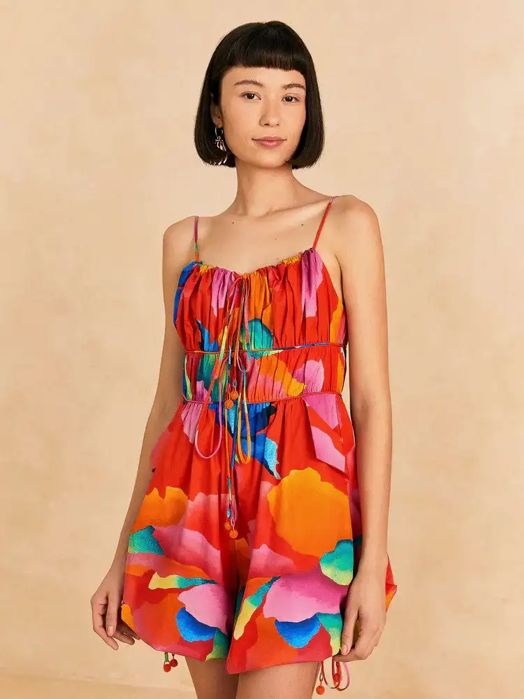 Red Ombre Chita Romper - Imagen 2