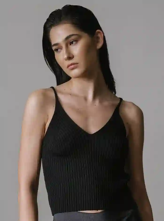Camiseta sin mangas de canalé
