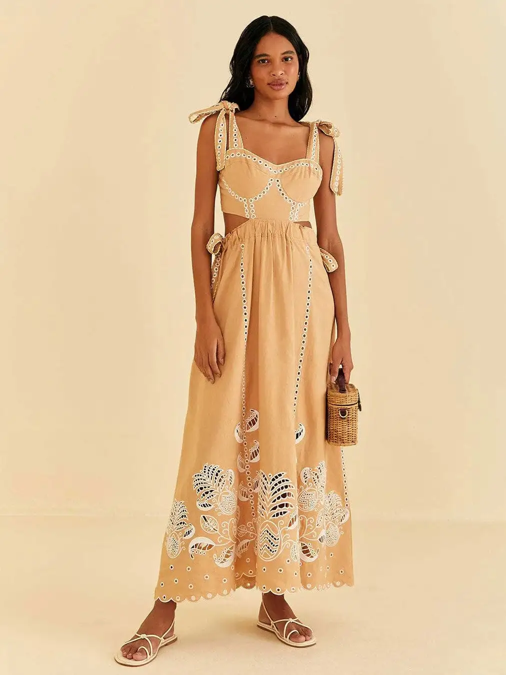 Vestido midi sin mangas Sand Richelieu