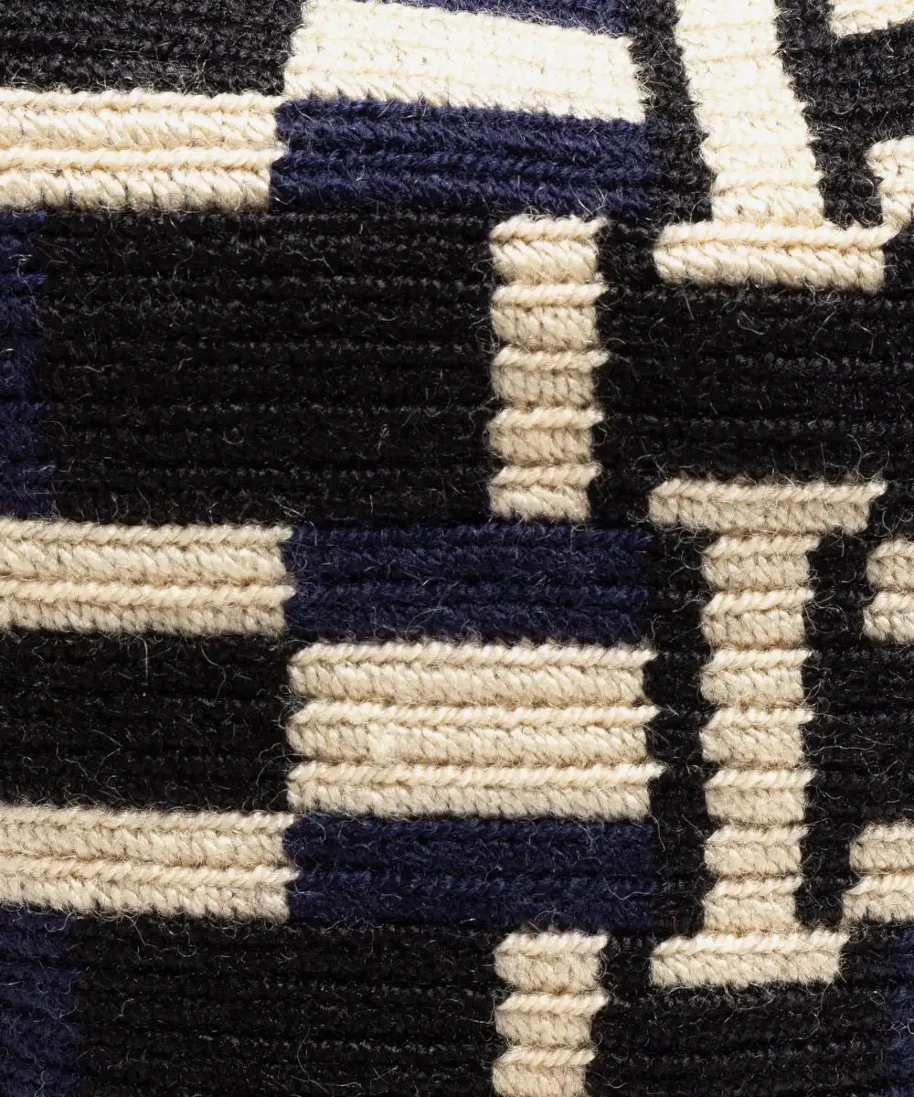 Bandolera Pequeña Wayuu Azul Marino, Beige - Imagen 3