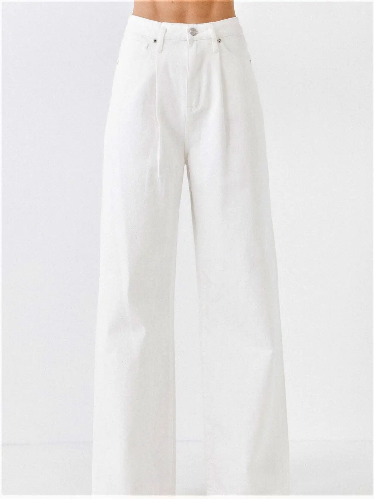Jeans blancos con pliegue delantero - Imagen 2