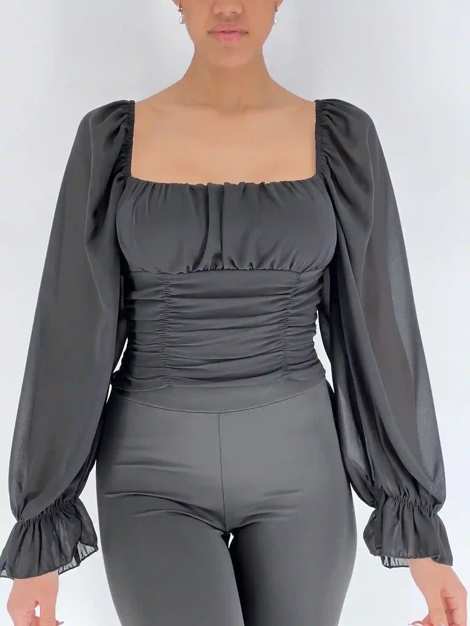 Blusa fruncida gasa
