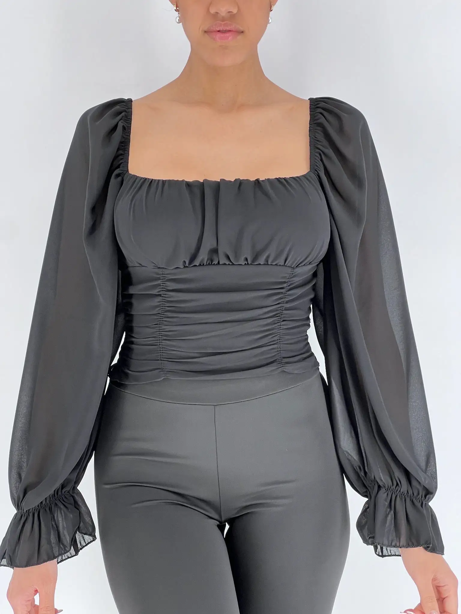 Blusa fruncida gasa