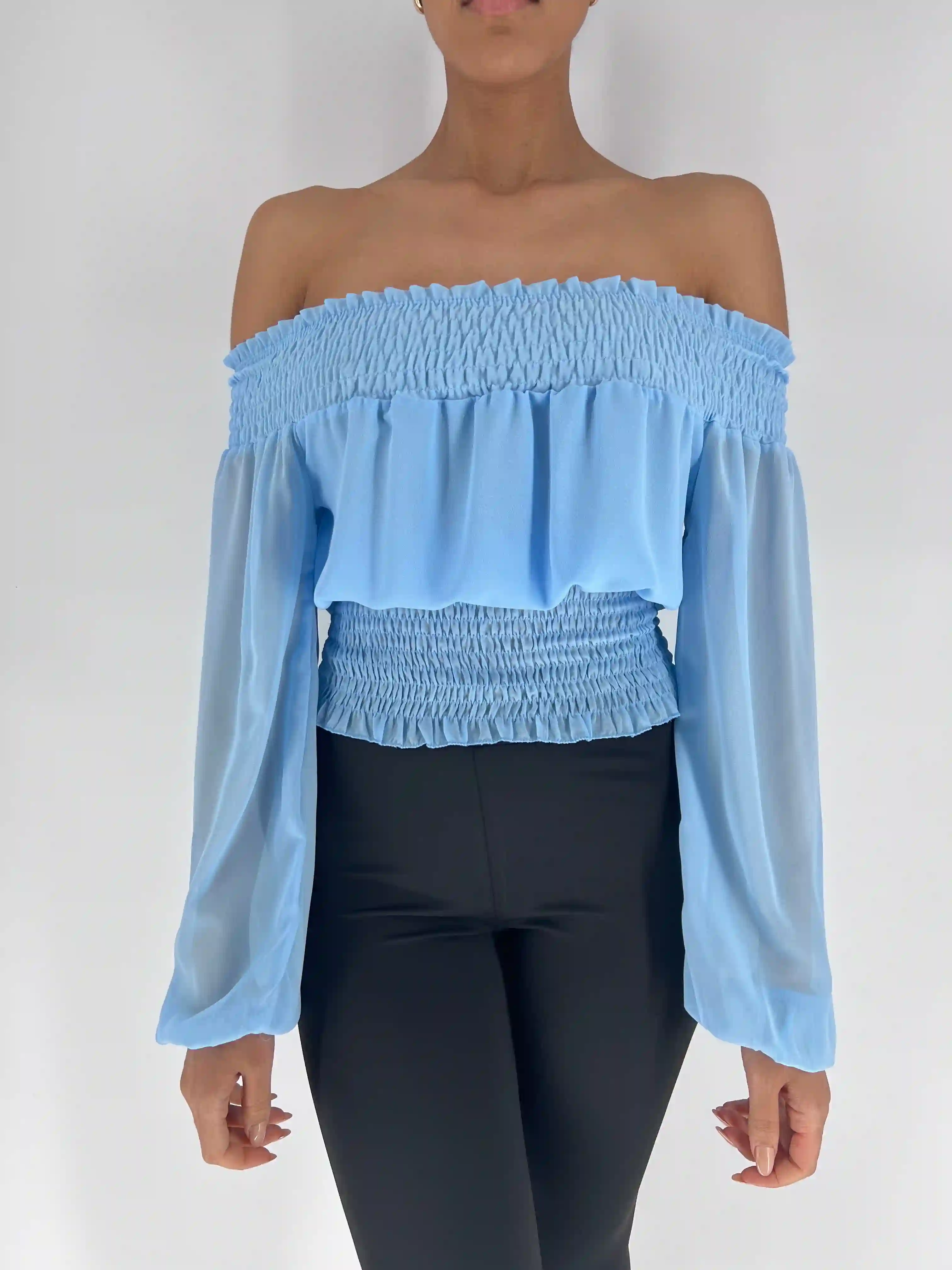 Blusa fruncido gasa