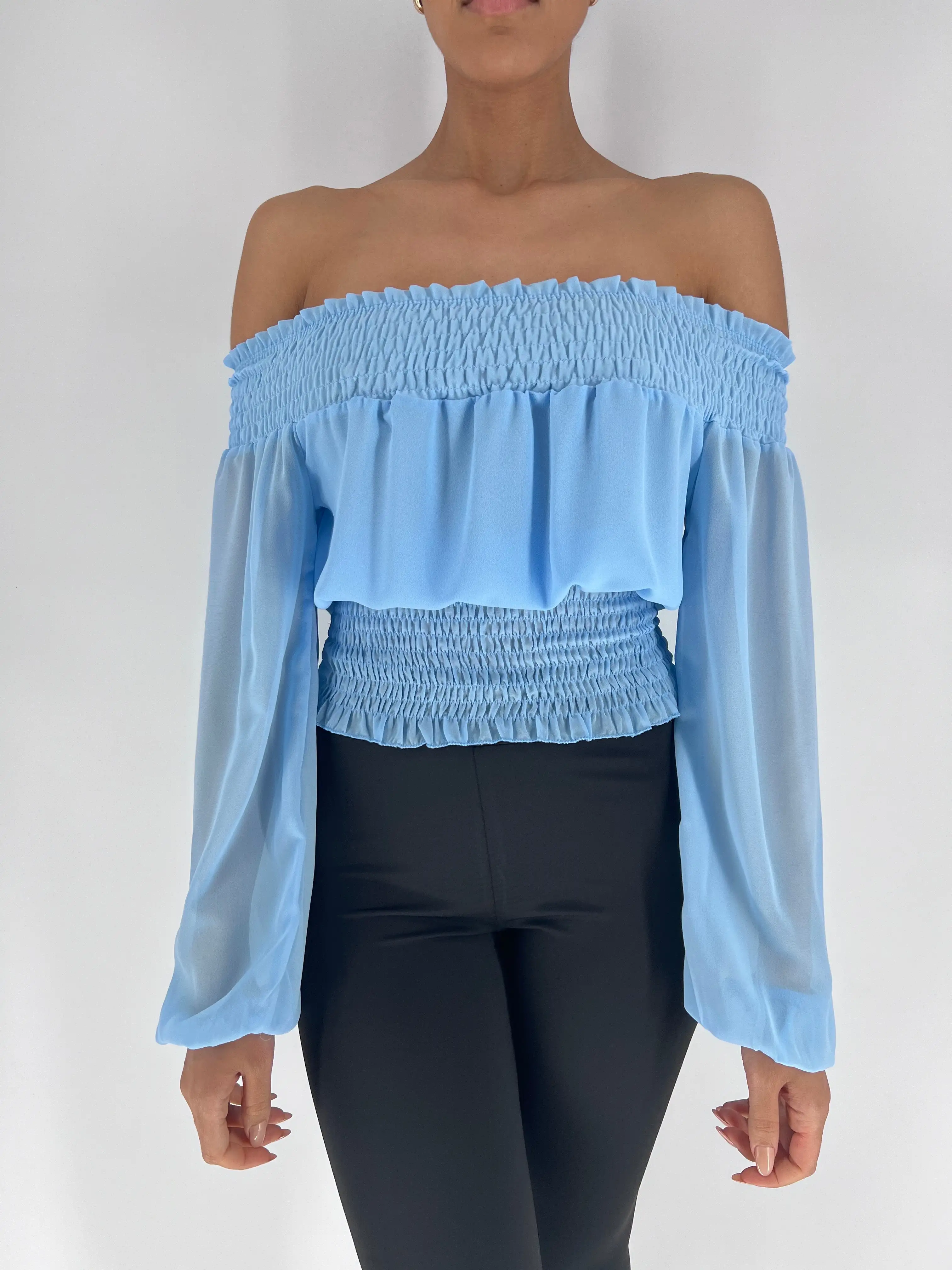 Blusa fruncido gasa