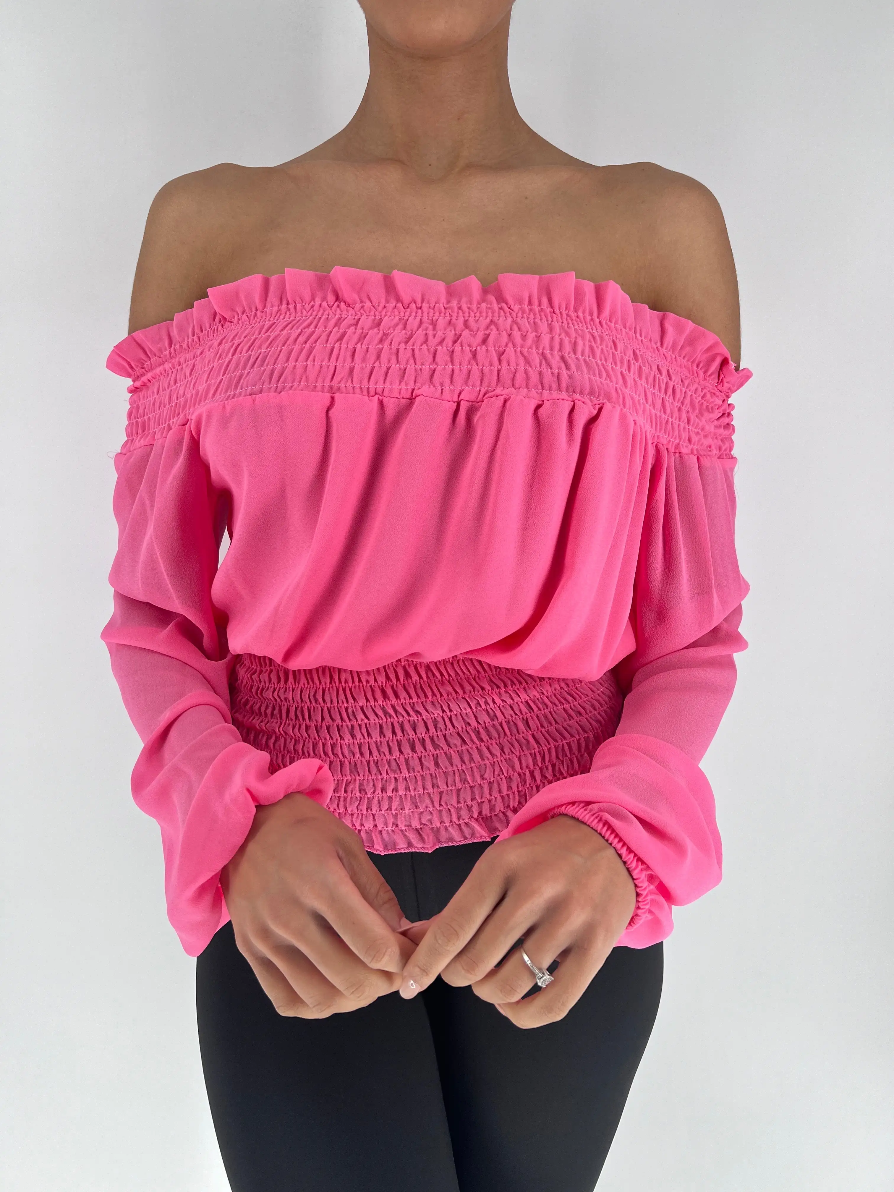 Blusa fruncido gasa - Imagen 6