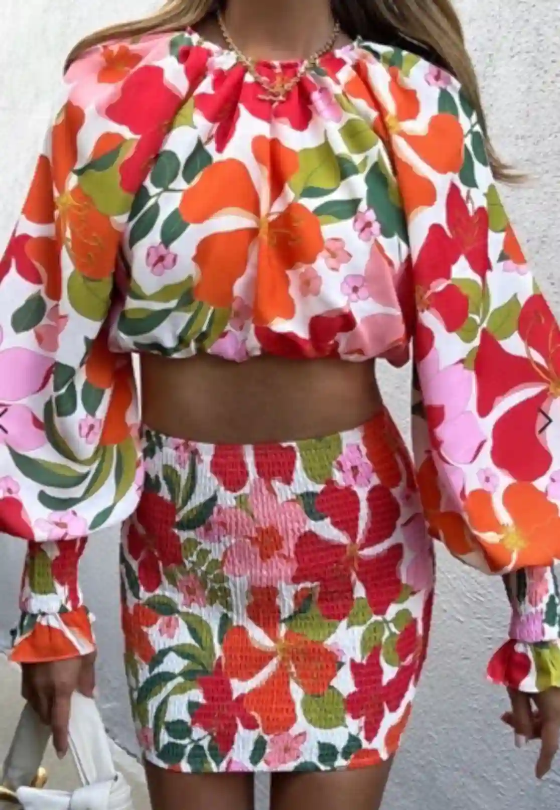 Conjunto corto flores