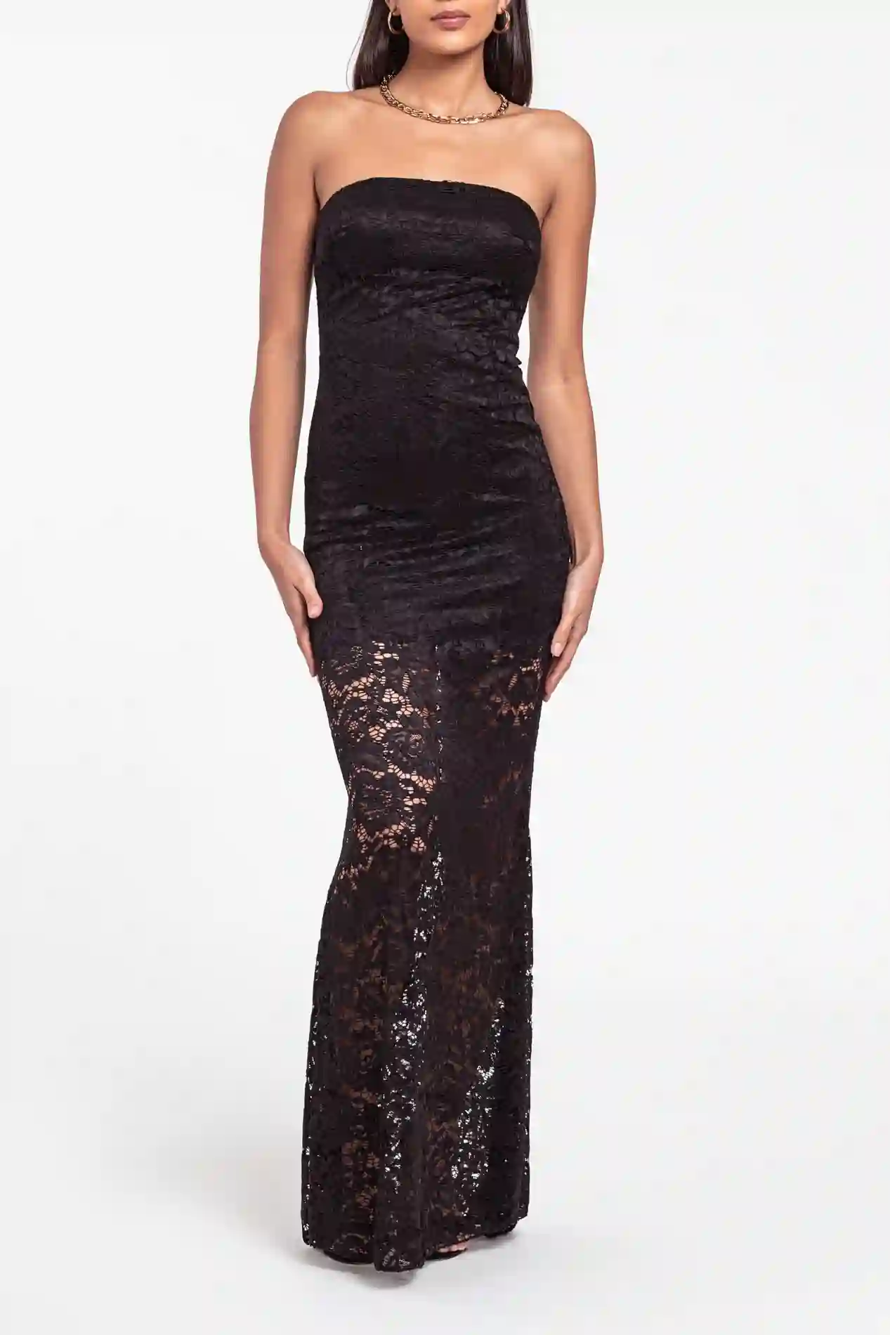 Vestido encaje palabra de honor