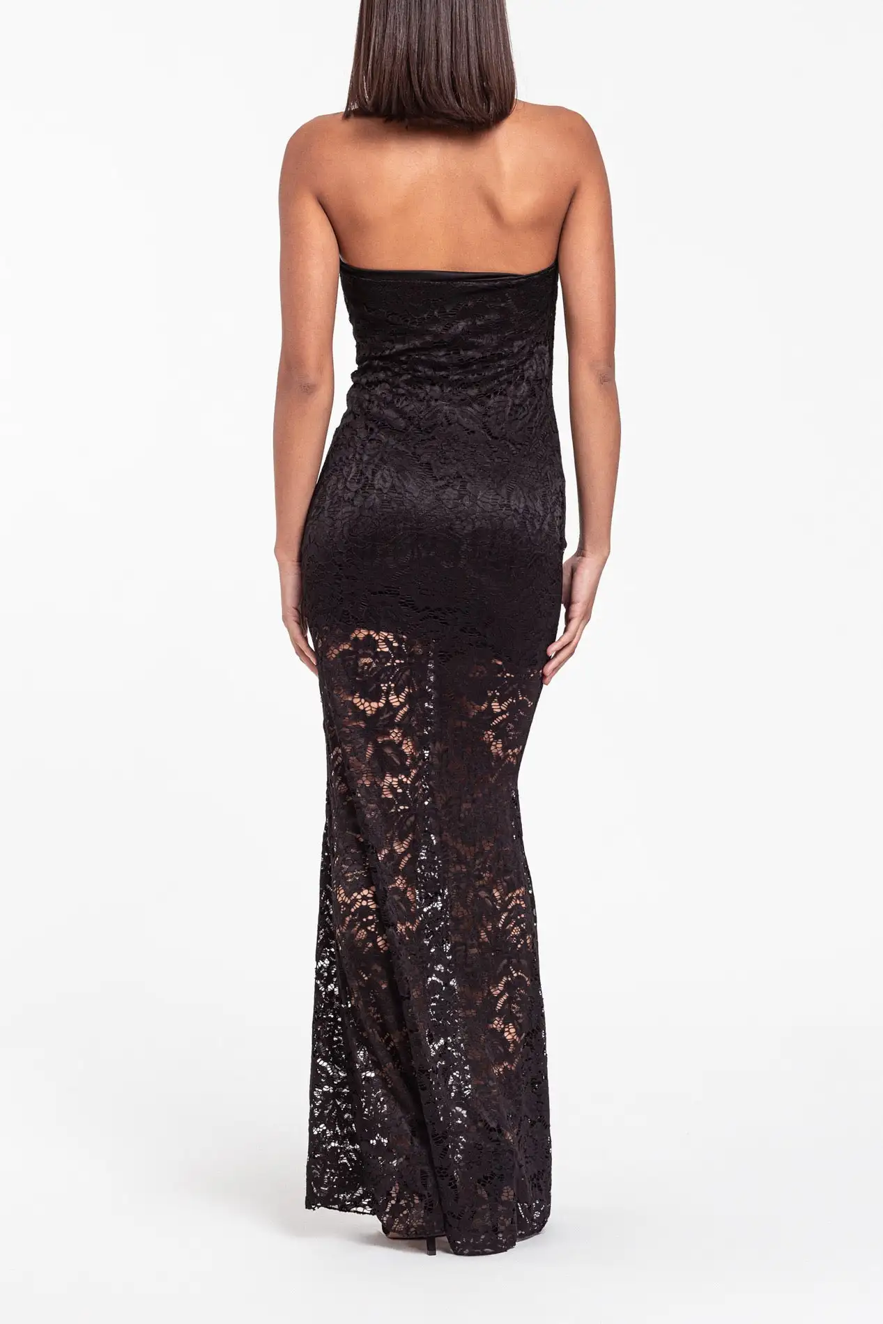 Vestido encaje palabra de honor - Imagen 3