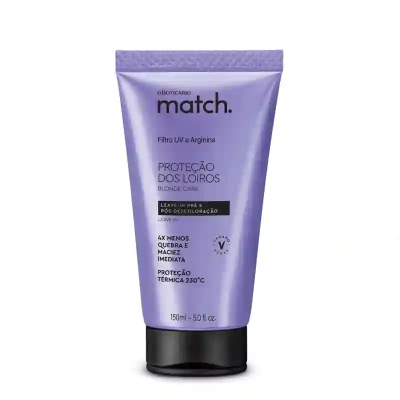 Match sin aclarado antes y después del blanqueo. Protección Rubia 150ml