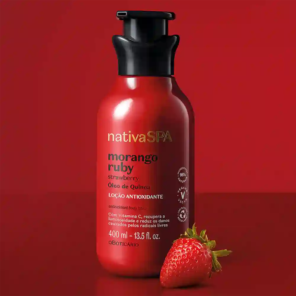 NATIVA SPA LOCIÓN CORPORAL HIDRATANTE FRESA RUBÍ, 400ML