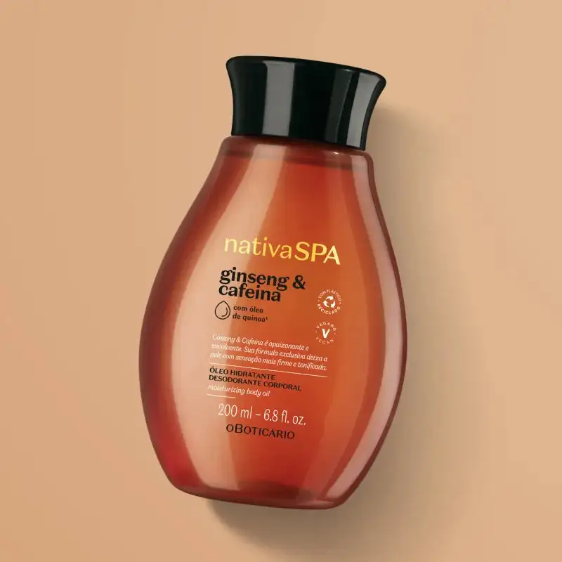 NATIVA SPA ACEITE HIDRATANTE DE GINSENG Y CAFEÍNA, 200ML