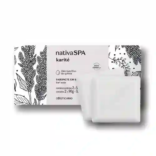 NATIVA SPA JABÓN EN BARRA KARITÉ, 2X90G