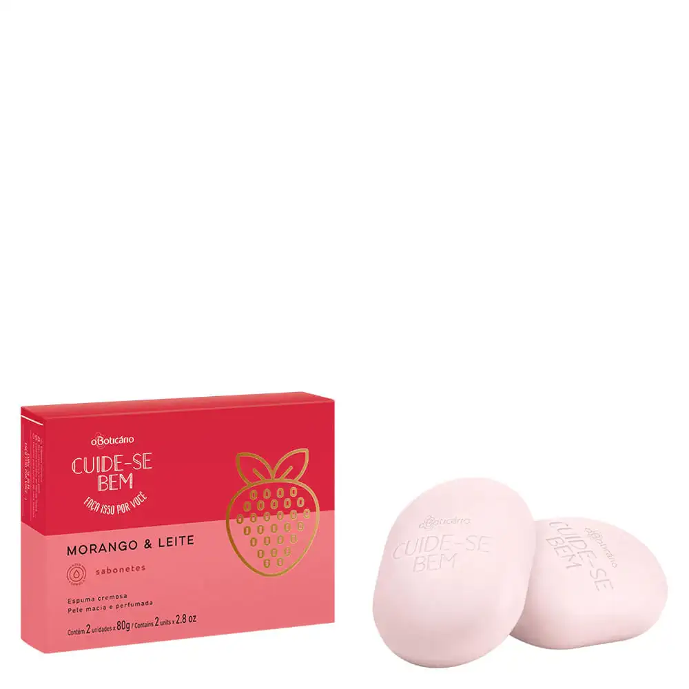 JABÓN EN BARRA CUÍDATE FRESA Y LECHE 2X80G