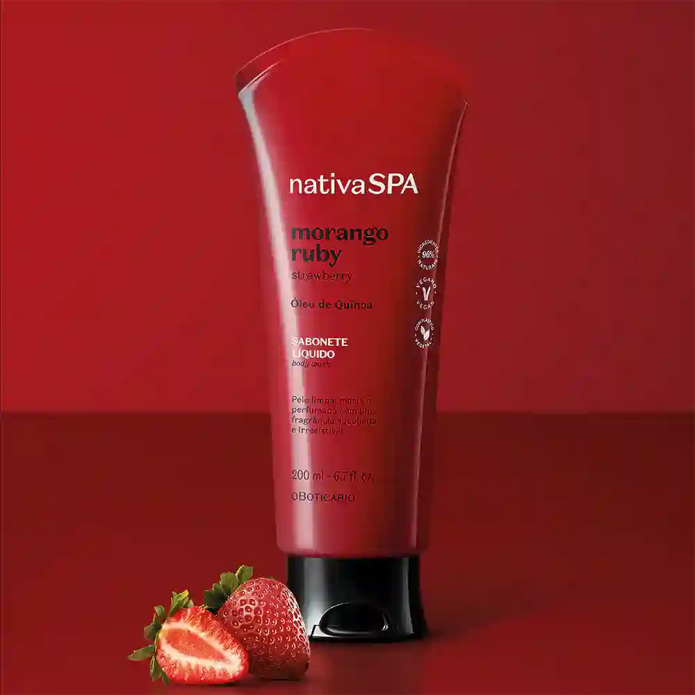 NATIVA SPA JABÓN CORPORAL LÍQUIDO FRESA RUBÍ, 200ML