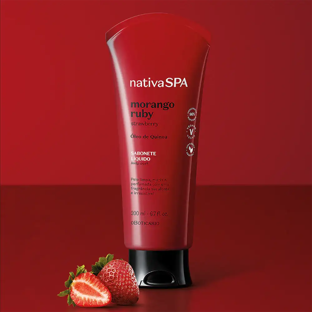 NATIVA SPA JABÓN CORPORAL LÍQUIDO FRESA RUBÍ, 200ML