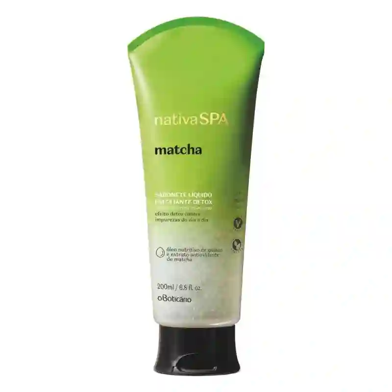 NATIVA SPA JABÓN LÍQUIDO EXFOLIANTE MATCHA DETOX, 200ML