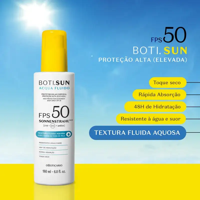 Spray Protector Solar Corporal SPF 50 BOTI.SUN Acqua Fluido 180ml - Imagen 2