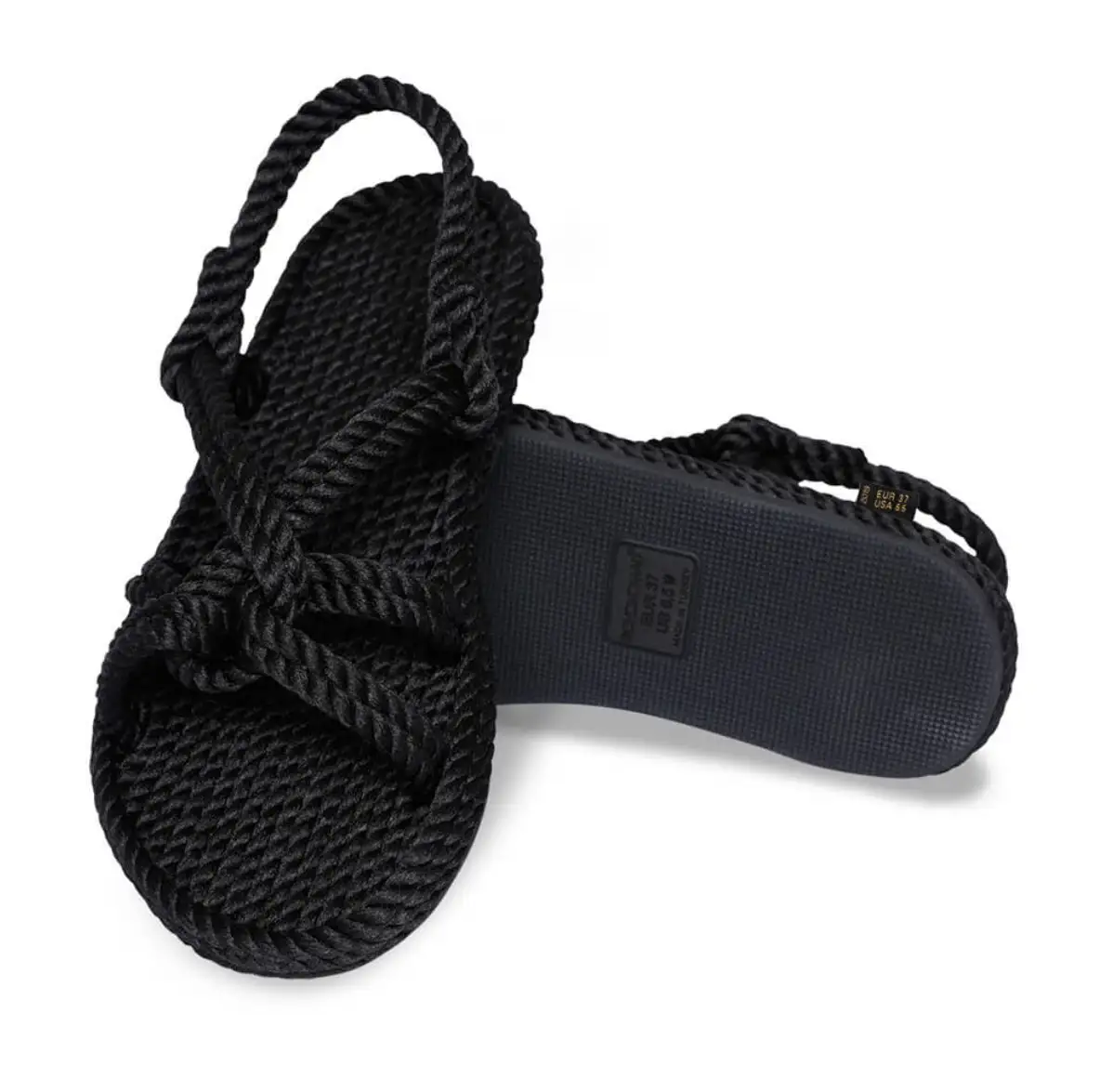 BOHONOMAD®️ BORA BORA By Atelier Sandalia de cuerda Negro - Imagen 4