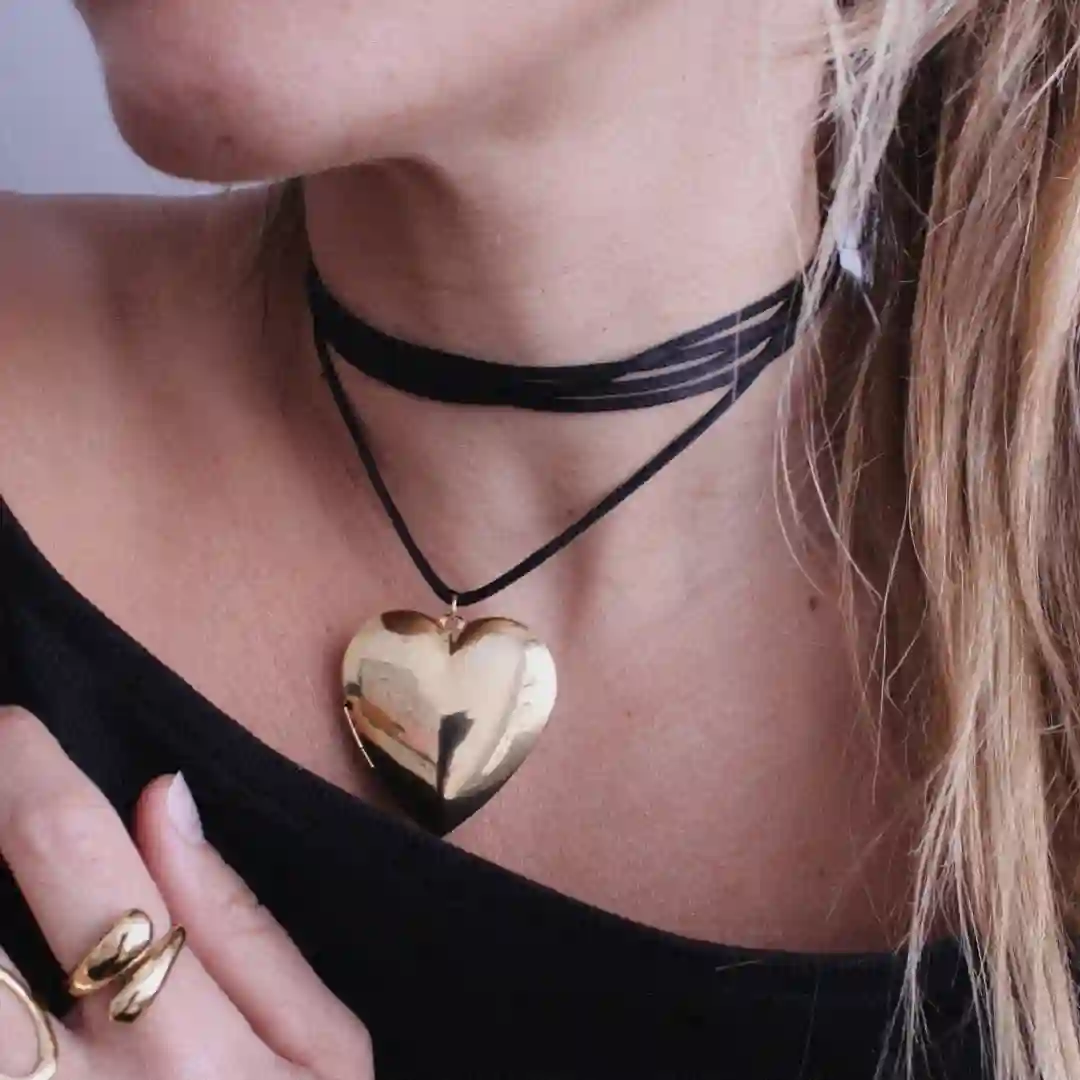 Collar Choker Corazon con dije