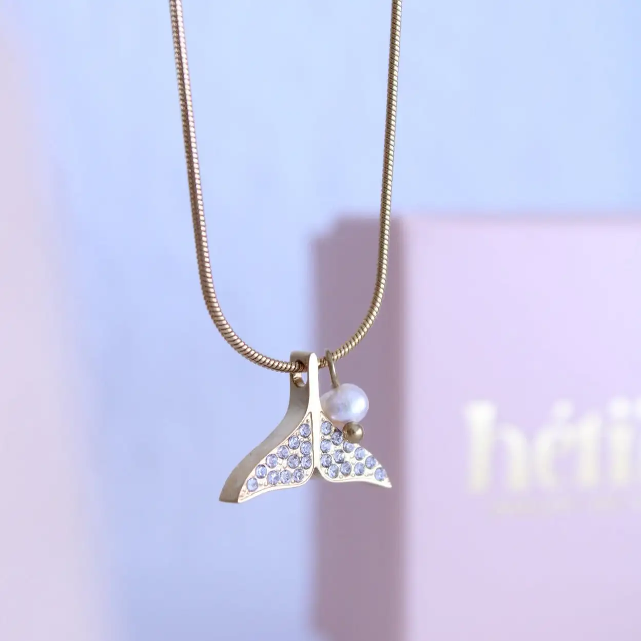 Collar SEI Cola de Ballena Shine + perla - Imagen 3