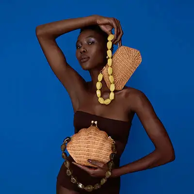 Clutch Blanca De Mimbre - Imagen 5