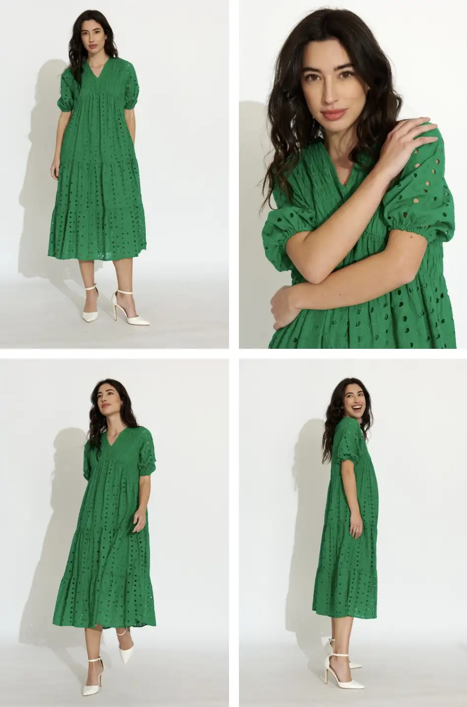 Vestido bordado inglés verde