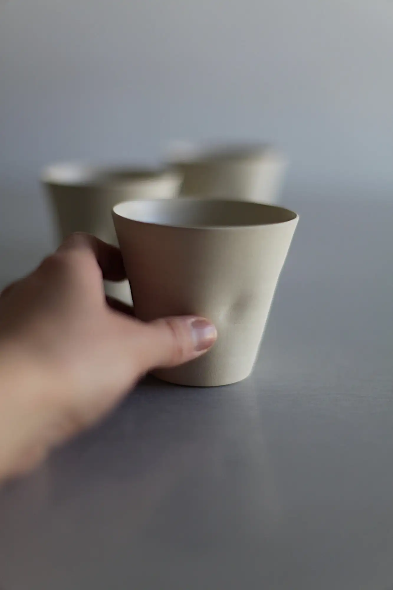Flat white cup, coffee cup, cafe au lait cup, café au lait cup, ceramic tumbler - stoneware, 200 ml - 6.76 oz - Image 3
