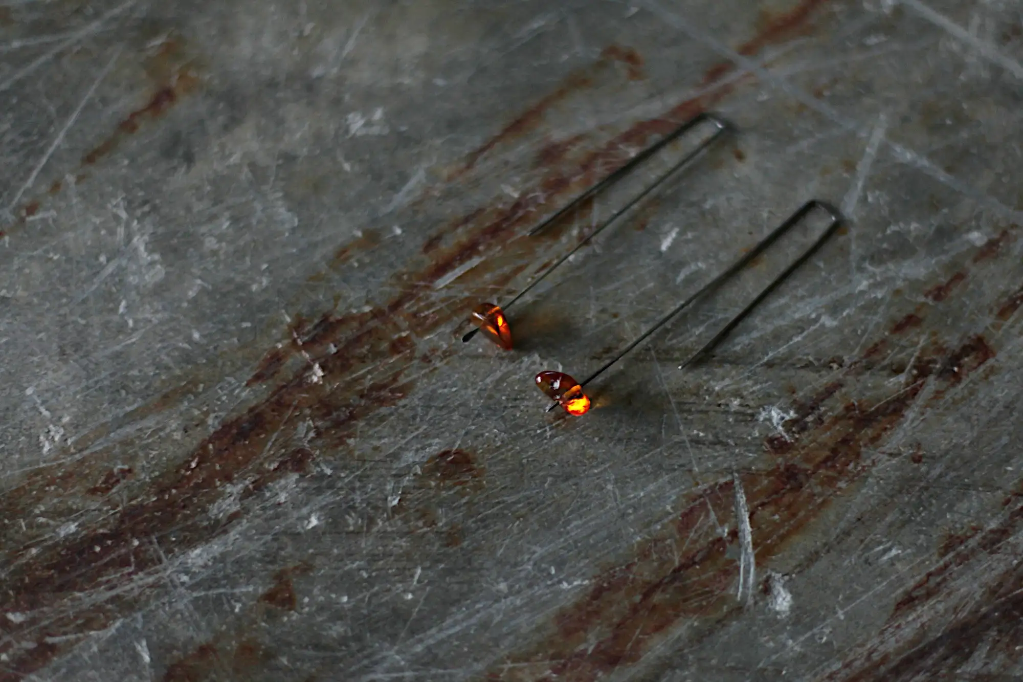 Glowing soul - long dangle earrings - oxidized sterling silver