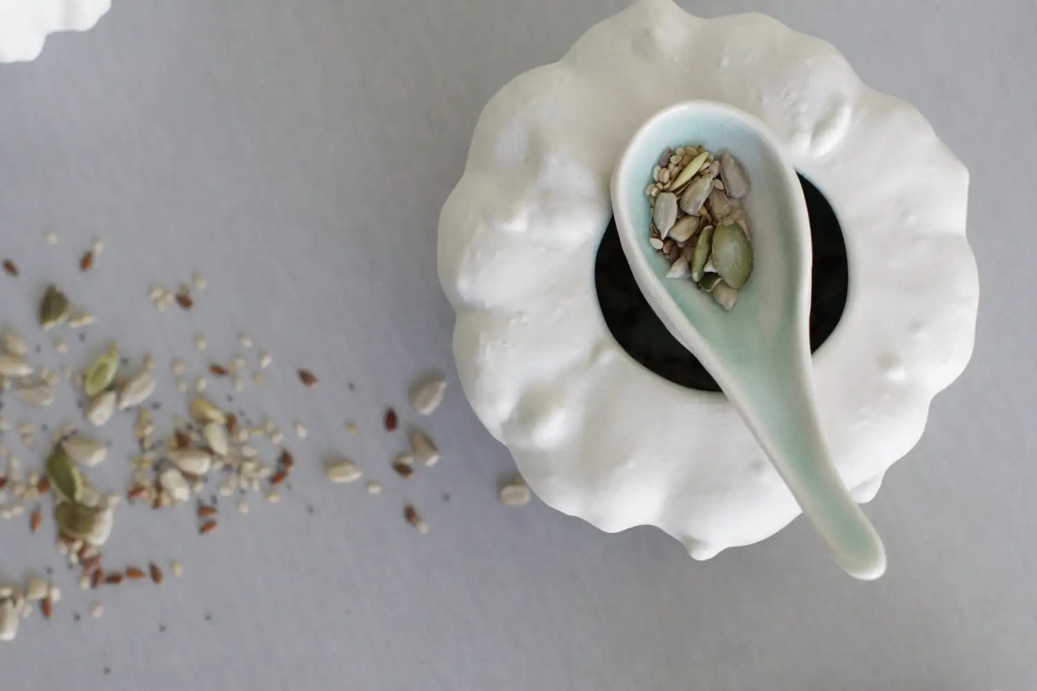 Cuchara de porcelana en forma de calabaza con glaseado turquesa, cuchara de aperitivo, cuchara de cerámica - Imagen 4